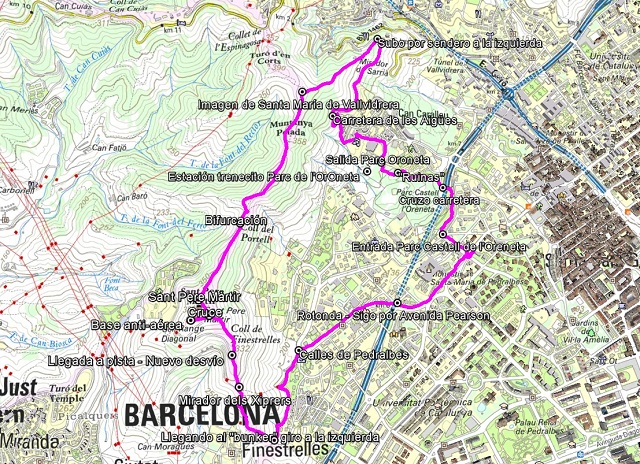 Croquis de la ruta a Sant Pere Màrtir