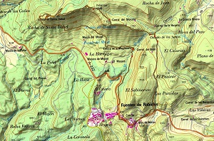 Croquis de la ruta al Peñarroya y Santa Isabel