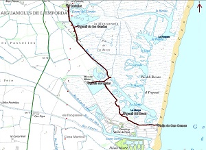 Croquis de la ruta por Aiguamolls de l'Empordà