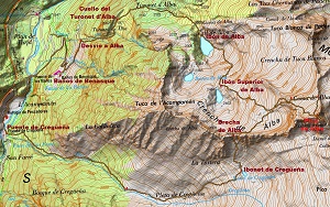 Croquis de la ruta al Pico de Alba