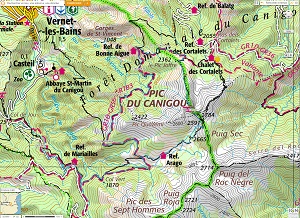 Croquis de la ruta circular al Canigó