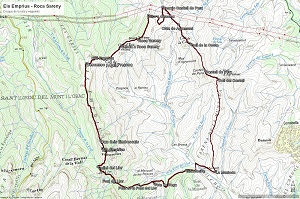 Croquis de la ruta a Els Emprius y a Roca Sareny