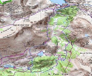 Croquis de la ruta circular al Estany de Lanós