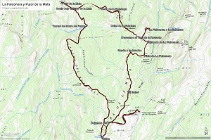 Croquis de la ruta a La Falconera y al Pujol de Mata