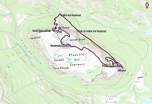 Croquis de la ruta a la Mola de Lord