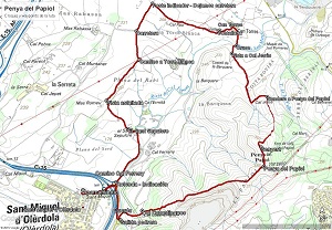 Croquis de la ruta a la Penya del Papiol