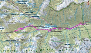 Croquis de la ruta al Portarró d'Espot