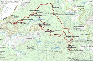 Croquis de la ruta prehistórica de La Roca