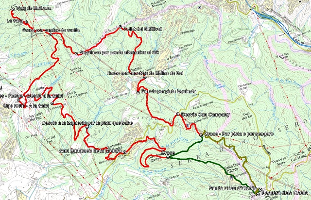 Croquis de la ruta al Puig de Madrona