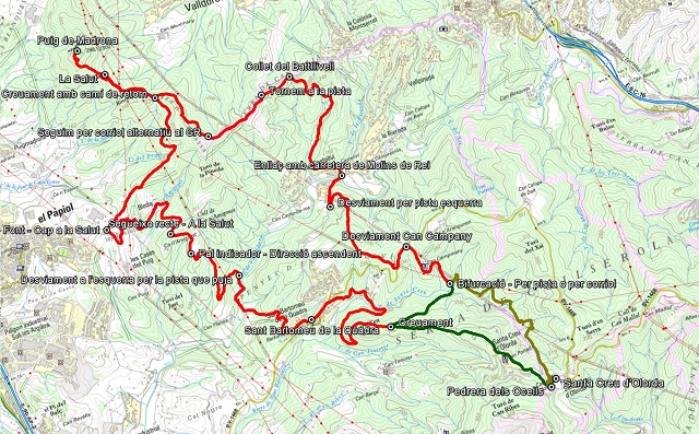 Croquis de la ruta al Puig de Madrona