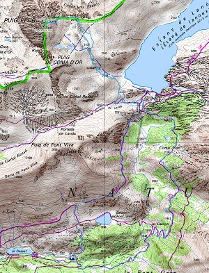 Croquis de la ruta circular al Puig Pedrós de Lanós