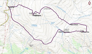 Croquis de la ruta al Puigllançada y al Tossal de Rus desde el Coll de Pal