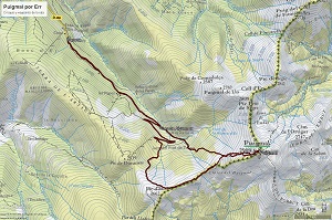 Croquis de la ruta al Puigmal por Err