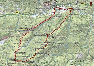 Croquis de la ruta a la Serra del Catllaràs
