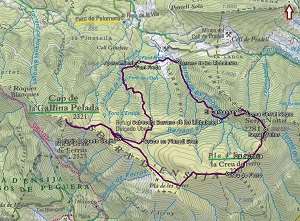 Croquis de la ruta circular a la Serra d'Ensija