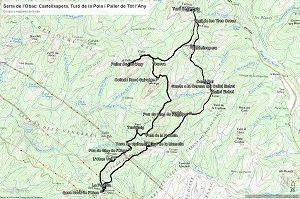Croquis de la ruta a la Serra de l'Obac