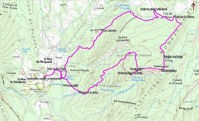 Croquis de la ruta al Sobrepuny