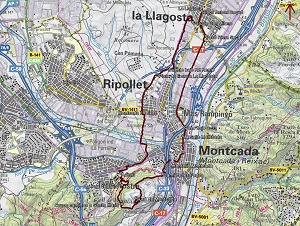 Croquis de la ruta al Turó de Montcada