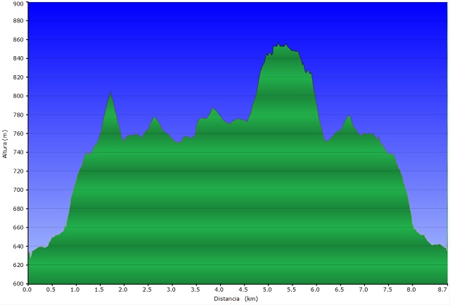 Perfil de la ruta Creu de Montagut - Enclusa