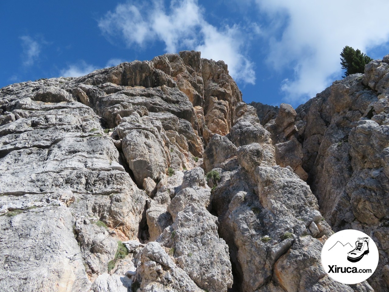 Inicio ferrata a la Forcella Alta