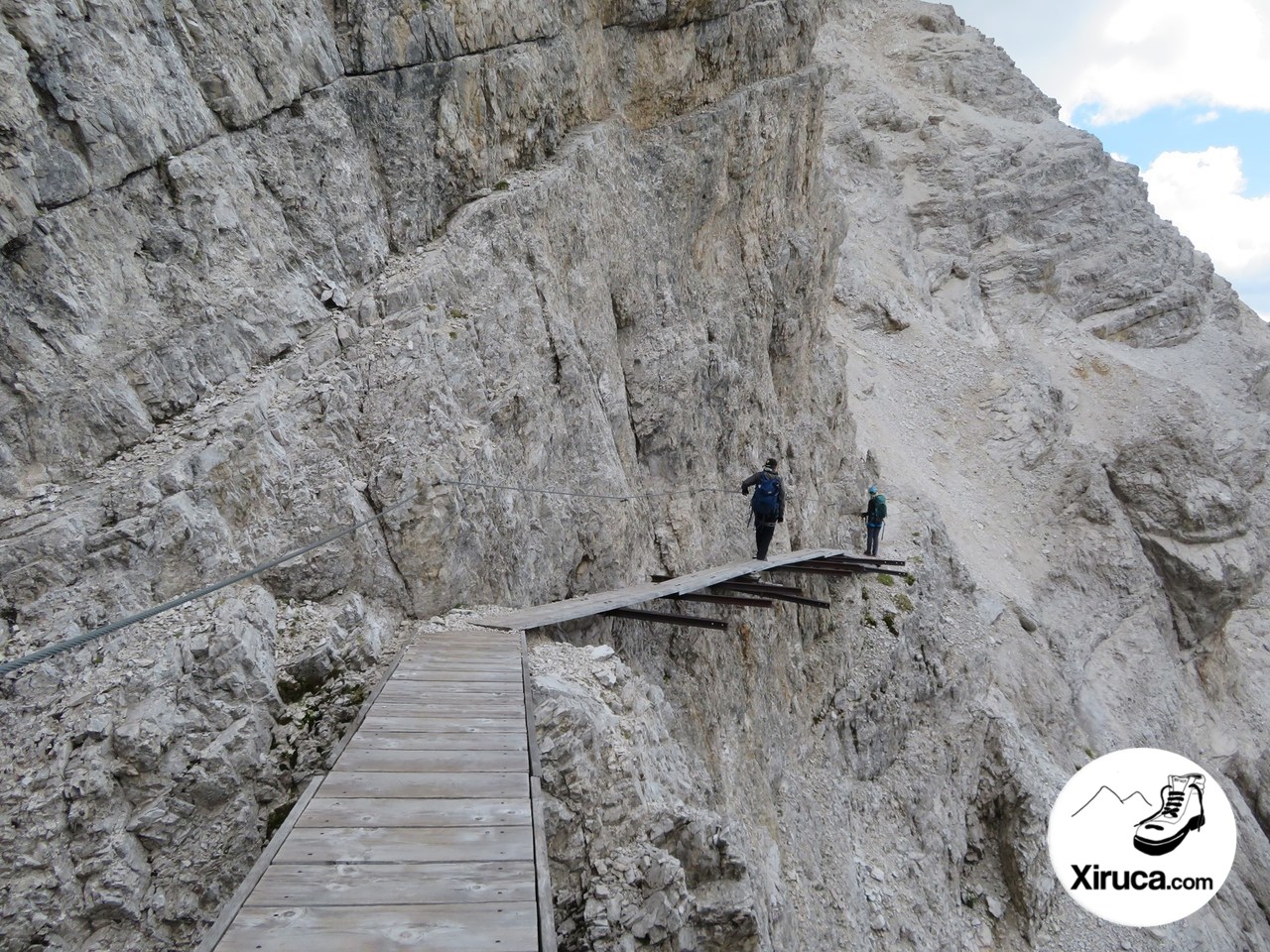 Pasarelas en la Via Ferrata Ivano Dibona