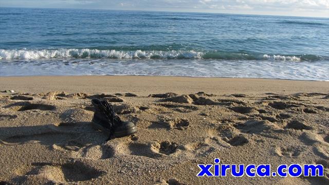 Xiruca en la playa de Cabrera de Mar