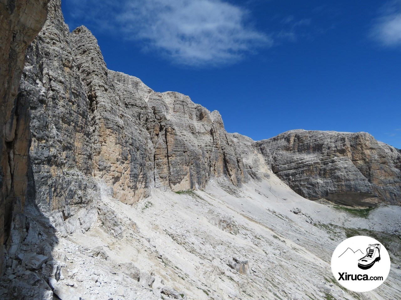 Paredes bajo la meseta del Piz Boé