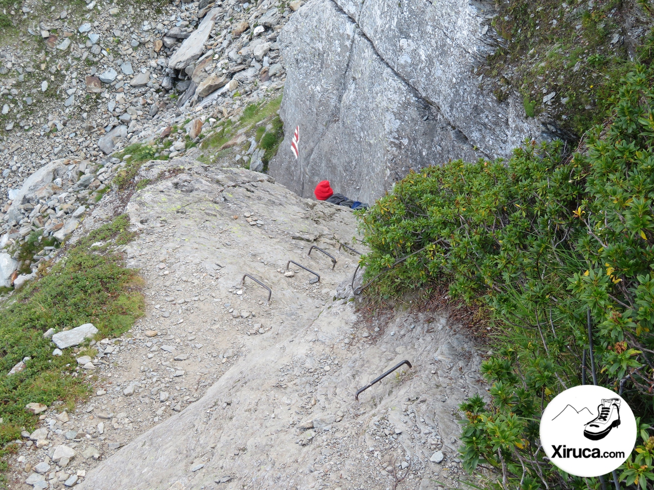 Grapas en el descenso a Wysse Bode