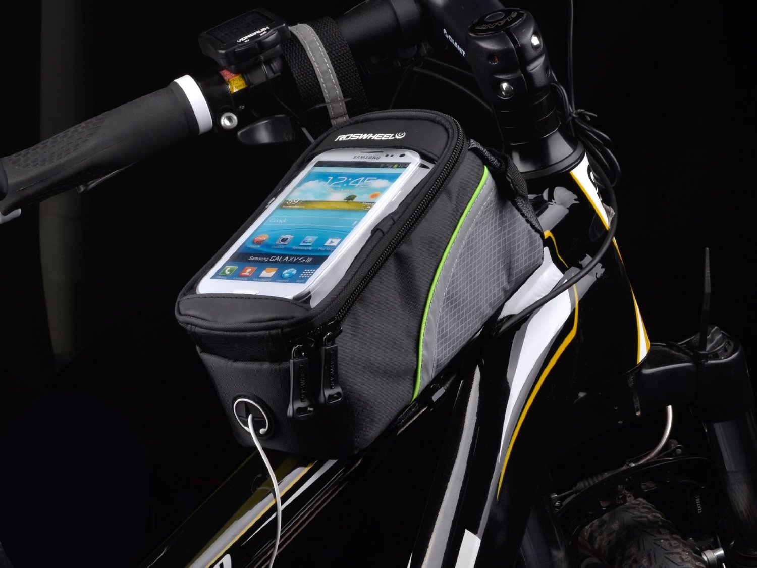 Bolsa frontal de bici sobre cuadro para smartphone