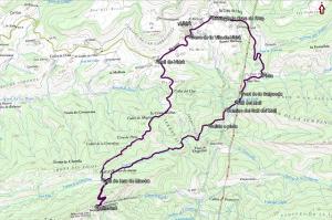 Croquis de la ruta a Bellmunt y al Salt del Molí desde Vidrà